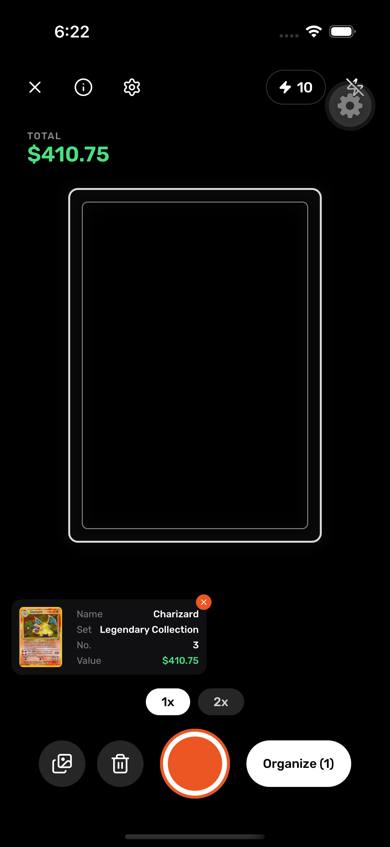 Current scan screen after a scan